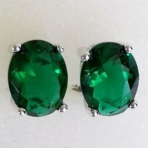 Sterling Silver Rare Natural Chromdiapside Earring